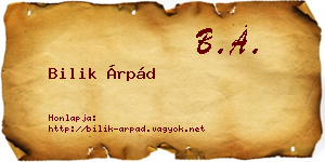 Bilik Árpád névjegykártya